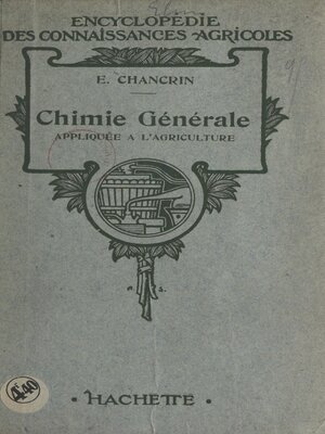 cover image of Chimie générale appliquée à l'agriculture